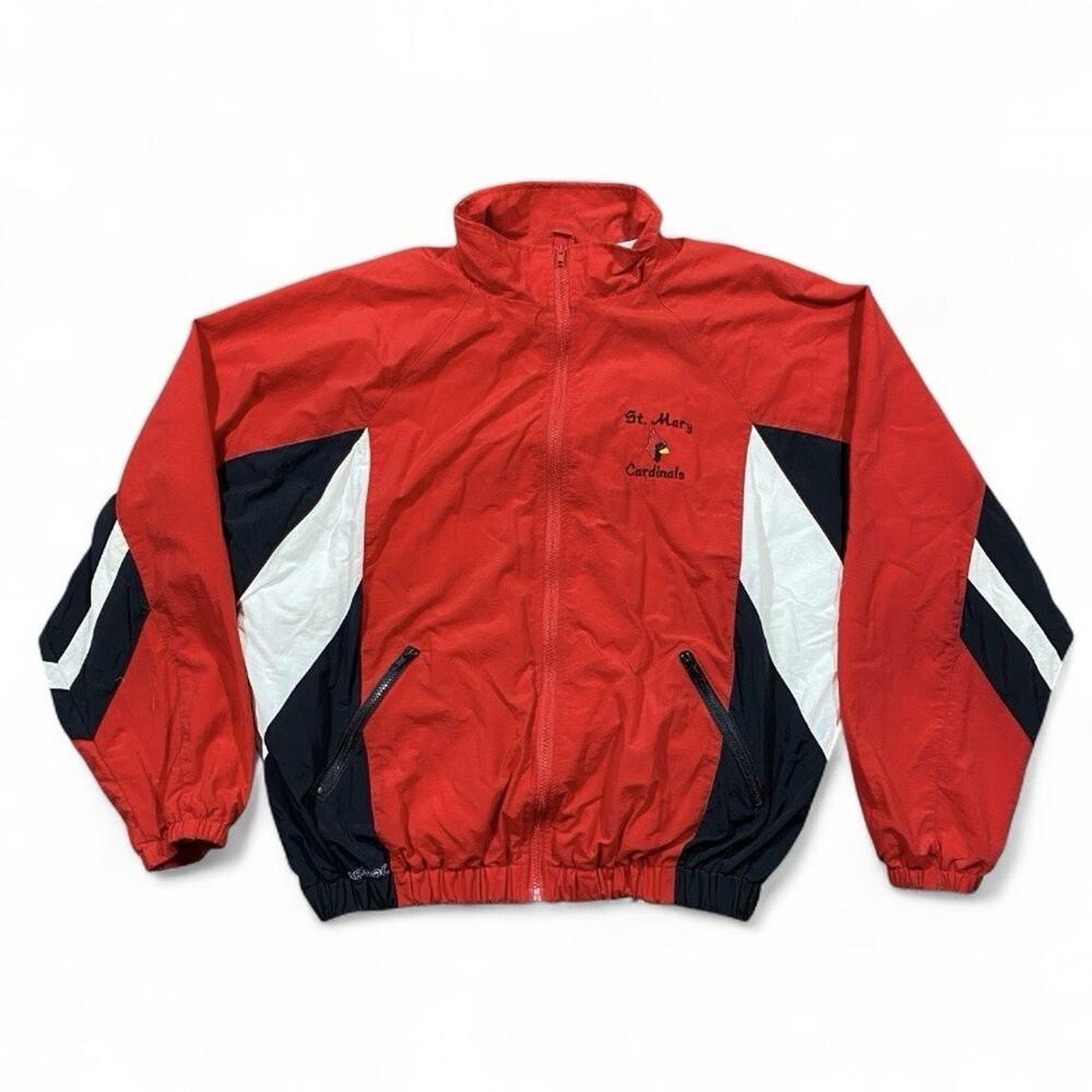 Vintage Rennoc Classic Windbreaker Jacket XL Red Black White